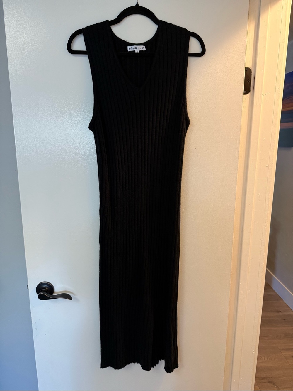 Blakely Sleeveless Ribbed Maxi Dress - Black